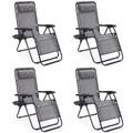 Sweetcrispy Zero Gravity Recliner Chairs with Cup Holders, 2-Pack