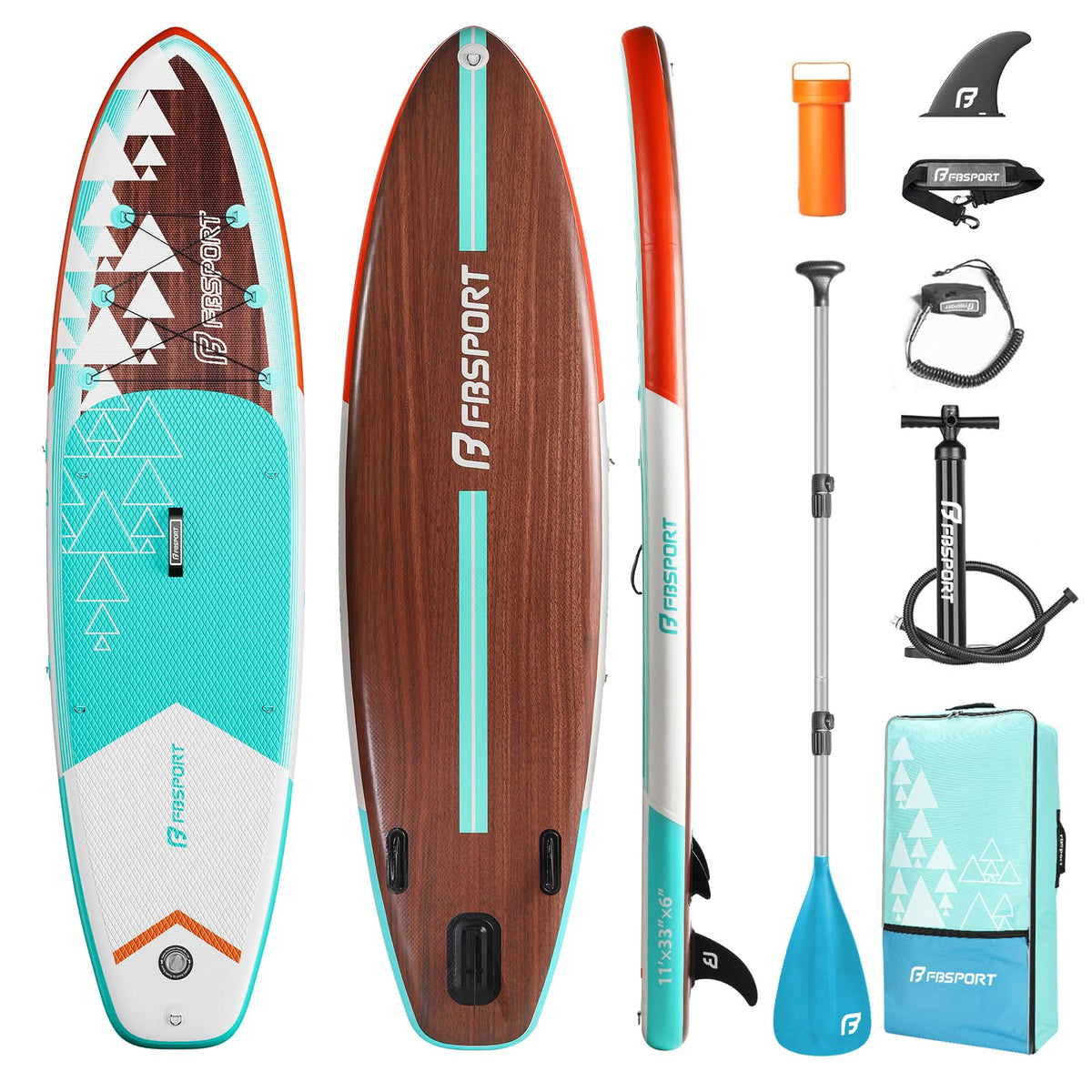 FBSPORT 11-Ft Inflatable Stand-Up Paddle Board Set