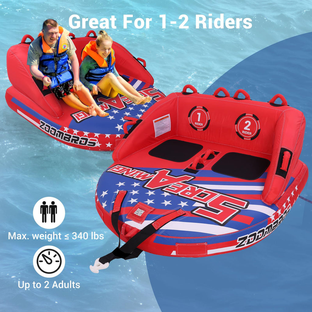 ZOOMBROS 2–3 Person Sofa-Style Towable Tube for Boating