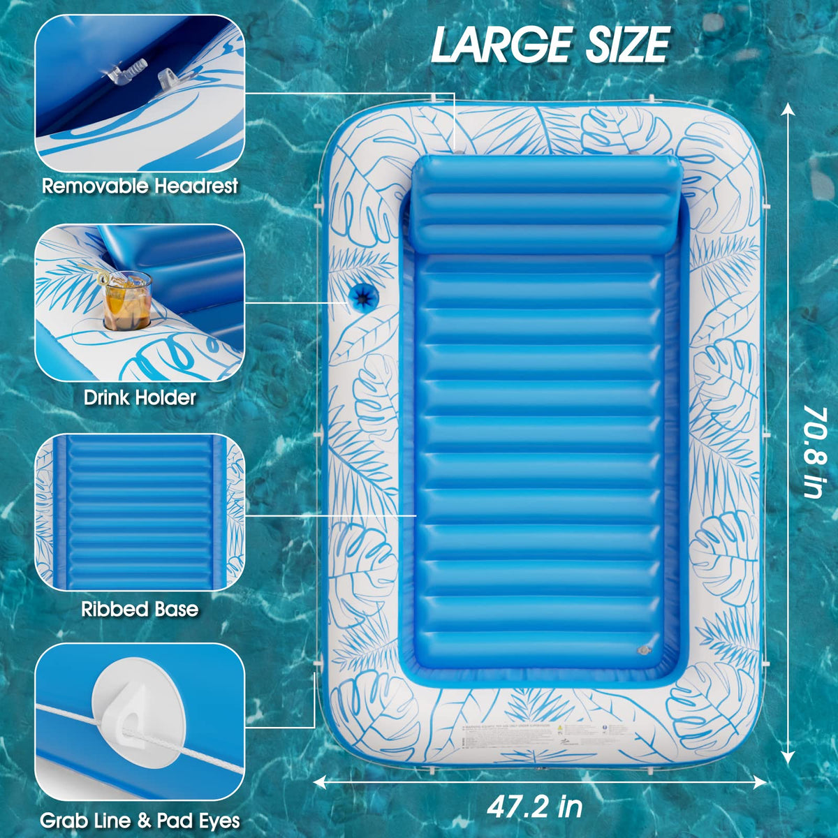 Jasonwell 4-in-1 Inflatable Tanning Pool Lounger Float