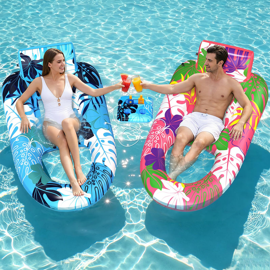 SEETOHOME XL Adult Inflatable Pool Loungers, 2-Pack
