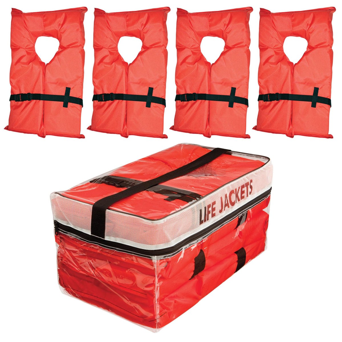 Absolute Outdoor Kent Adult Type II Life Jackets, 4-Pack