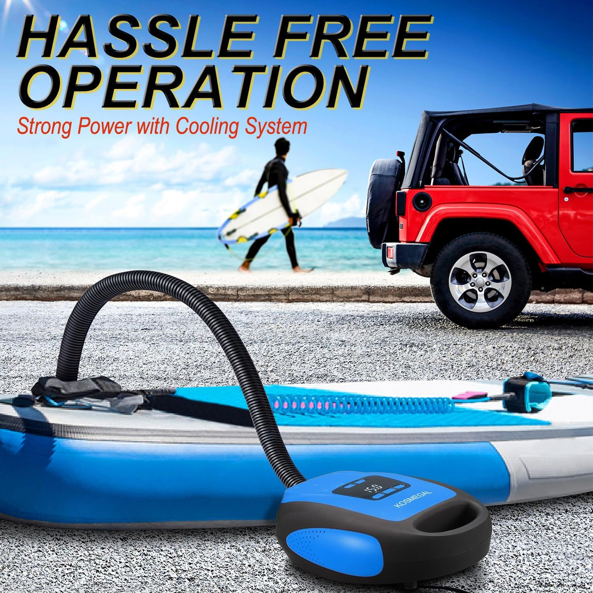 KOSMEGAL 20 PSI Electric SUP Pump with Auto-Off & 12V Plug