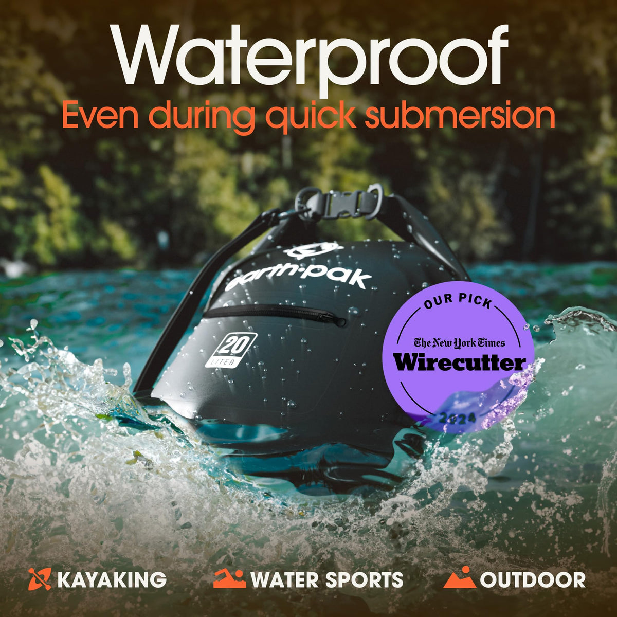 Earth Pak Waterproof Dry Bag - Roll Top Waterproof Backpack Sack Keeps Gear Dry for Kayak with Waterproof Phone Case