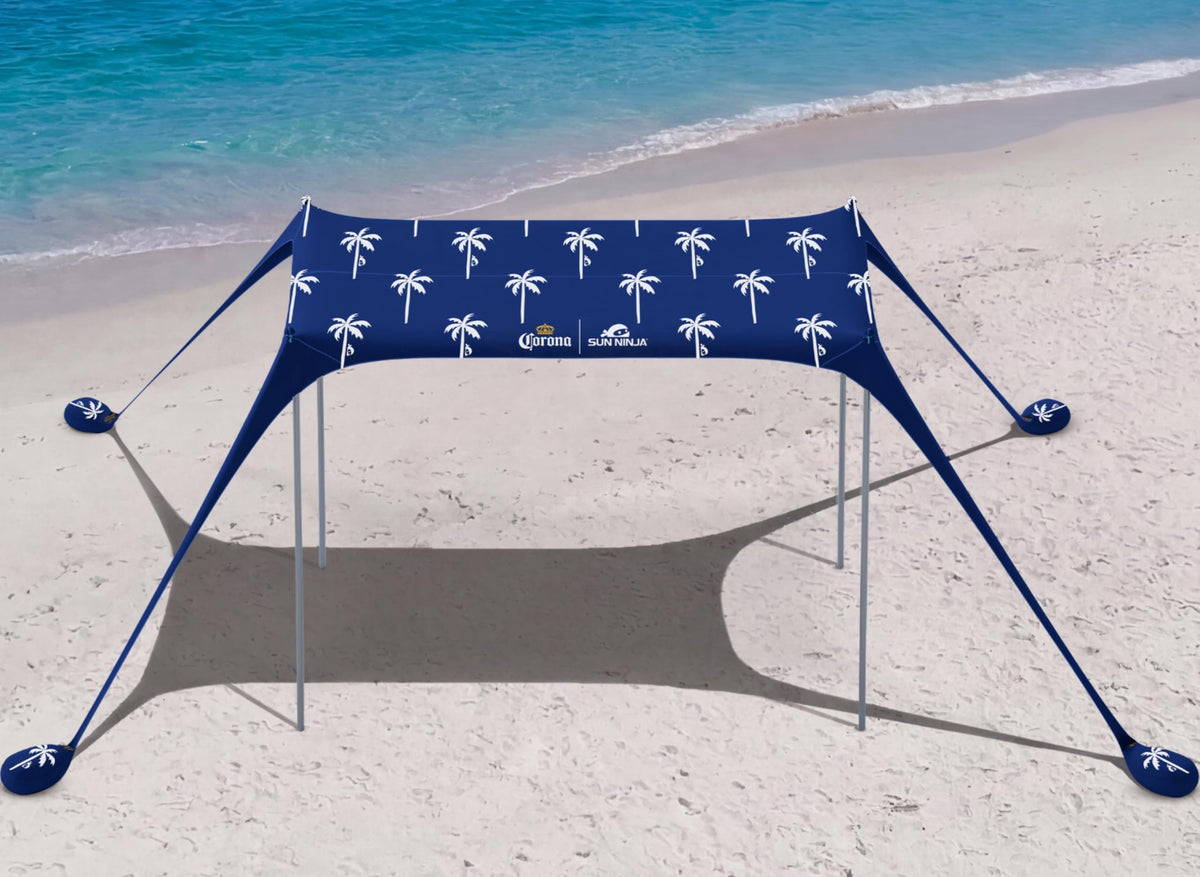 SUN NINJA UPF 50+ Beach Tent & Sun Shade Canopy