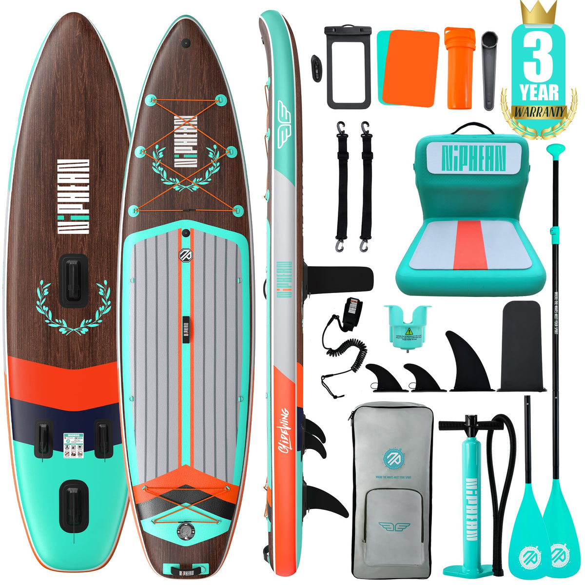 Niphean XL Inflatable Paddle Board for 2+1 Riders