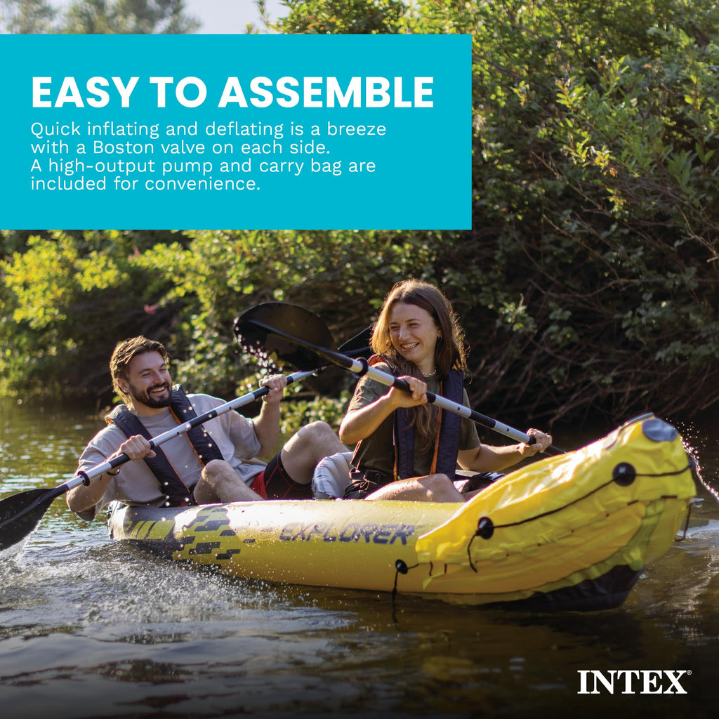 INTEX Explorer 2-Person Inflatable Kayak Set with Paddles & Pump