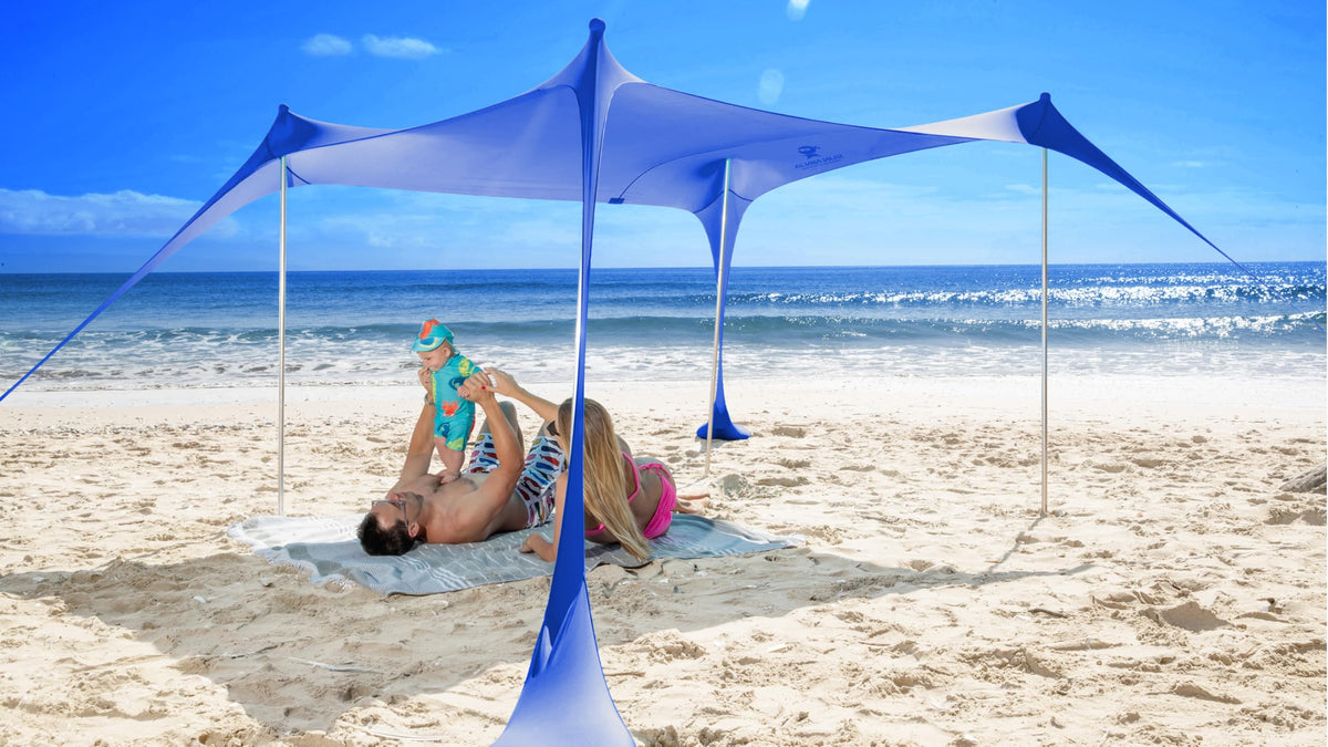 SUN NINJA UPF 50+ Beach Tent & Sun Shade Canopy