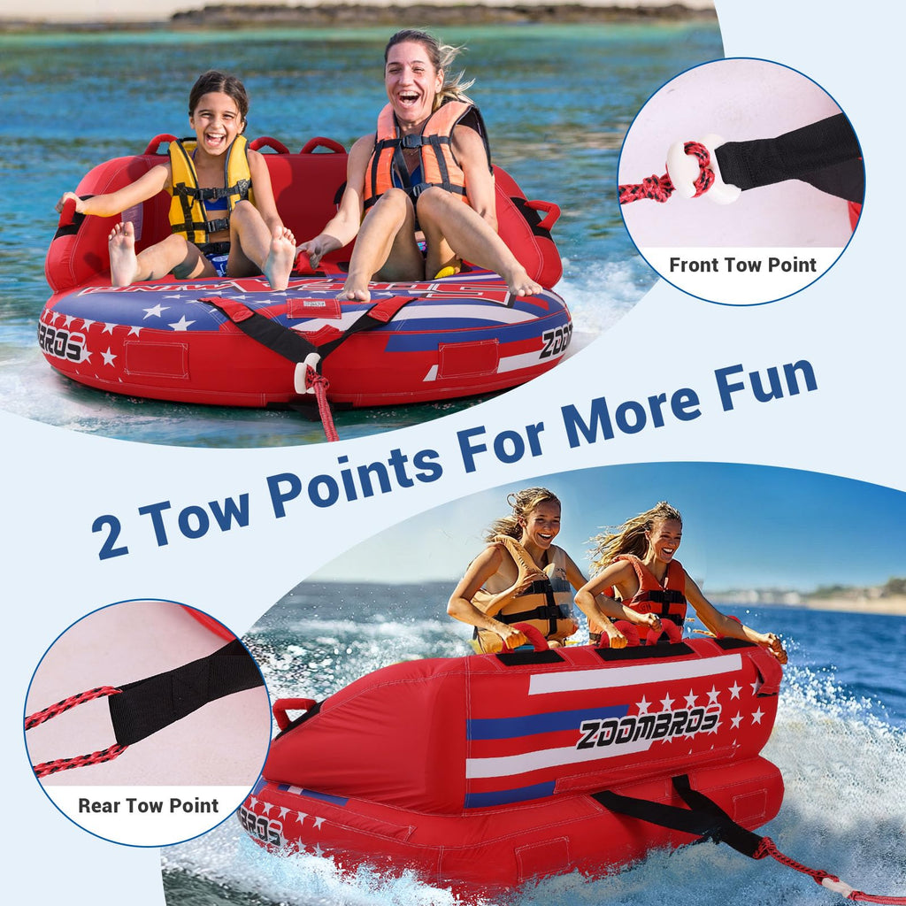ZOOMBROS 2–3 Person Sofa-Style Towable Tube for Boating
