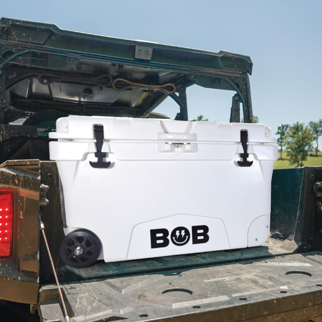BOB THE COOLER CO 75 Qt Hard Cooler, Portable Rotomolded Travel Cooler with Heavy Duty Wheels, Leak-Proof, Great for Beach, Camping, Tailgating, Sports, & More