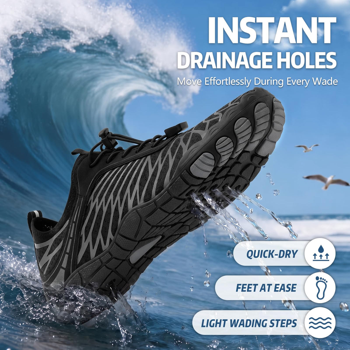 ELETON Barefoot Water Shoes with Wide Toe Box & Zero Drop