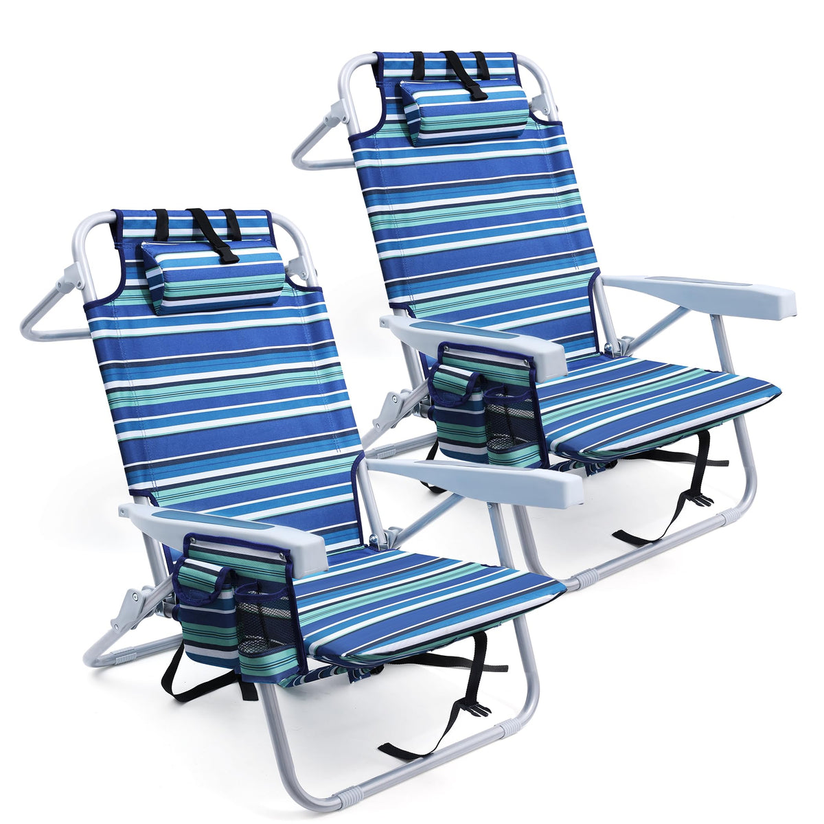 Yestomo 4-Position Backpack Beach Chair with Cooler Pouch