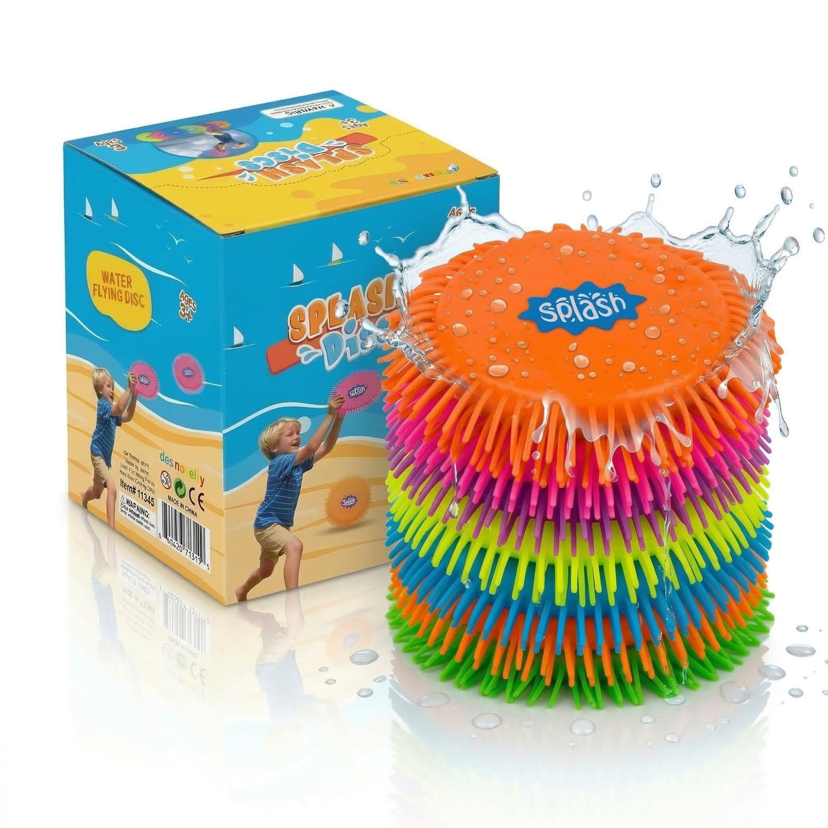 4E's Novelty 6-Pack Water Splash Discs Throw & Catch Game