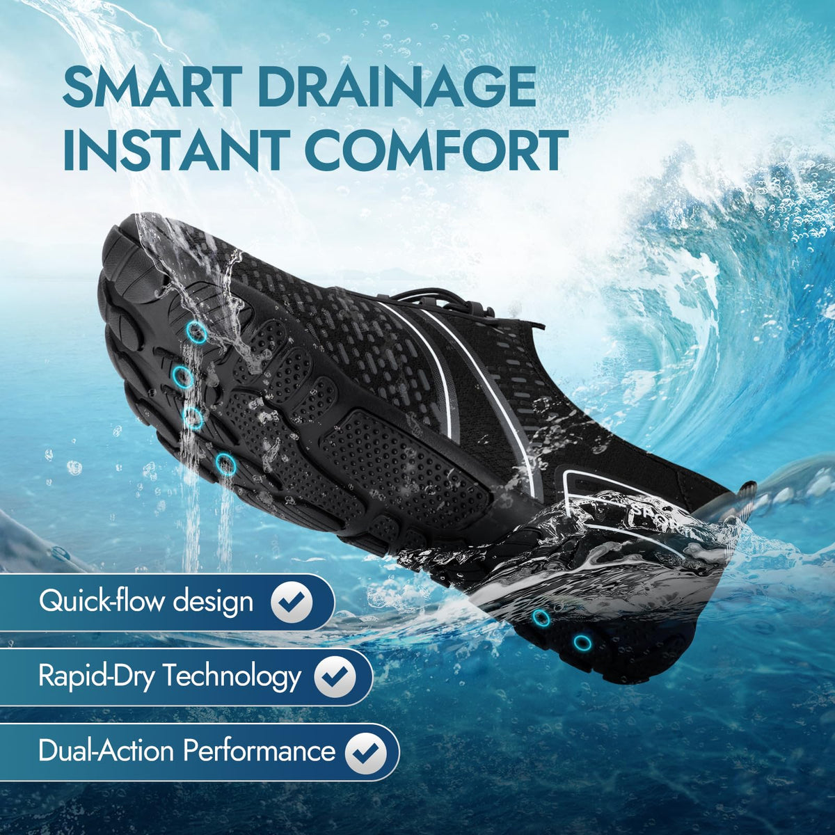ATHMILE Quick-Dry Barefoot Water Shoes for Men & Women