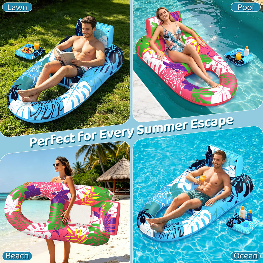 SEETOHOME XL Adult Inflatable Pool Loungers, 2-Pack
