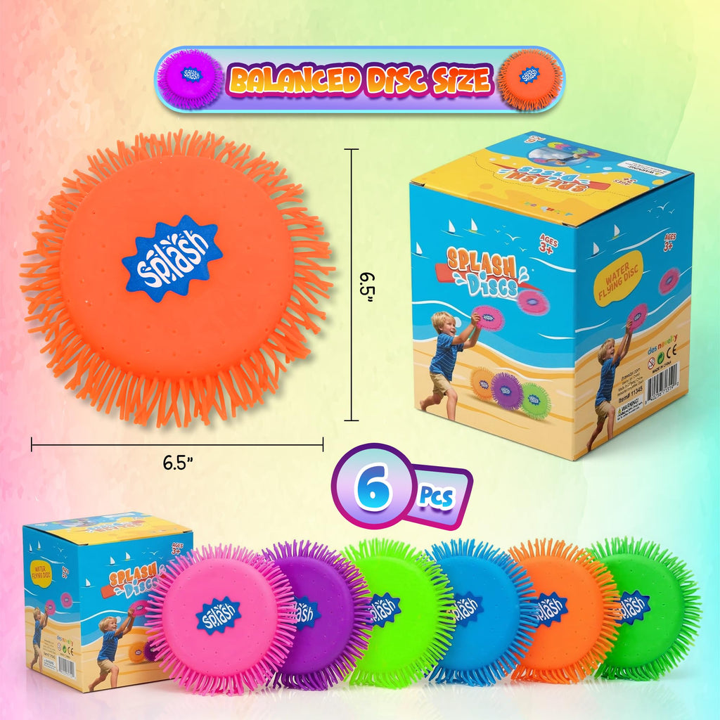 4E's Novelty 6-Pack Water Splash Discs Throw & Catch Game