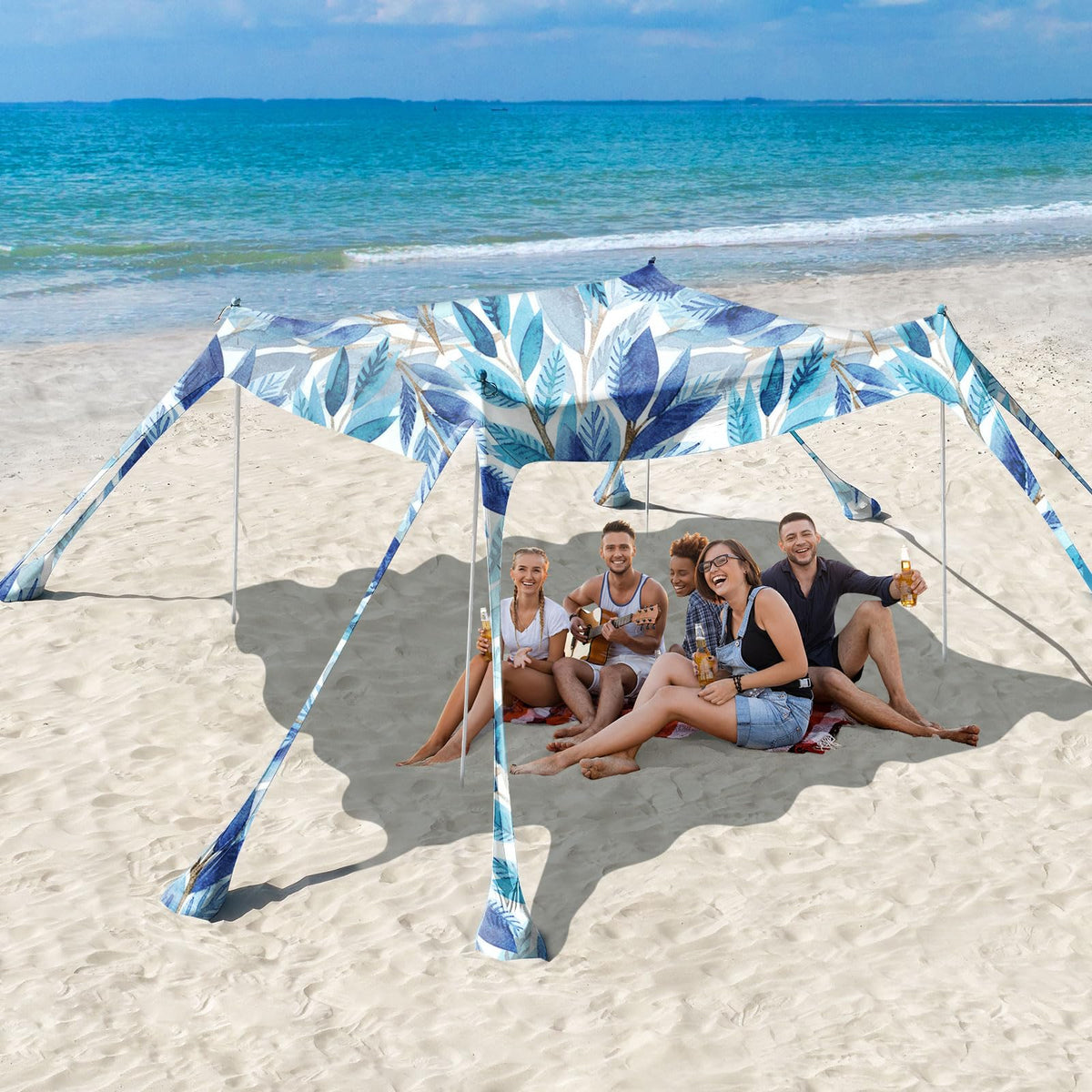 Rhino Valley UPF 50+ Beach Canopy with Sandbags & Poles