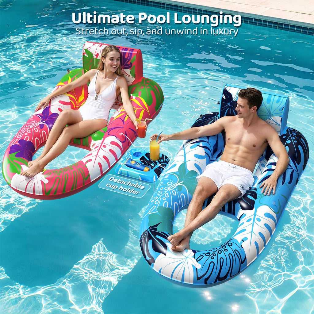 SEETOHOME XL Adult Inflatable Pool Loungers, 2-Pack