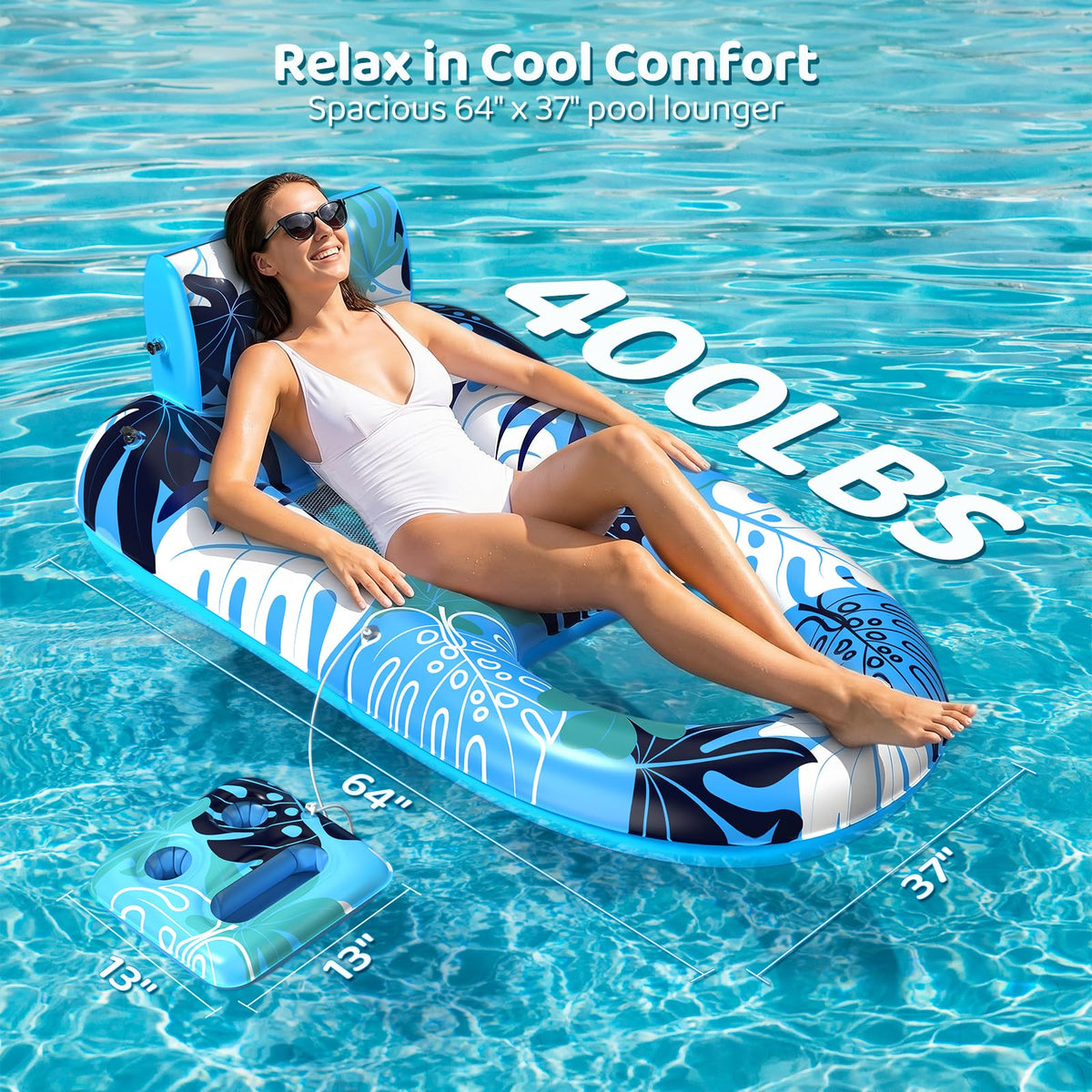 SEETOHOME XL Adult Inflatable Pool Loungers, 2-Pack
