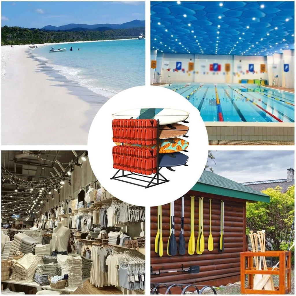 2-Tier Commercial Life Vest & Surfboard Display Rack