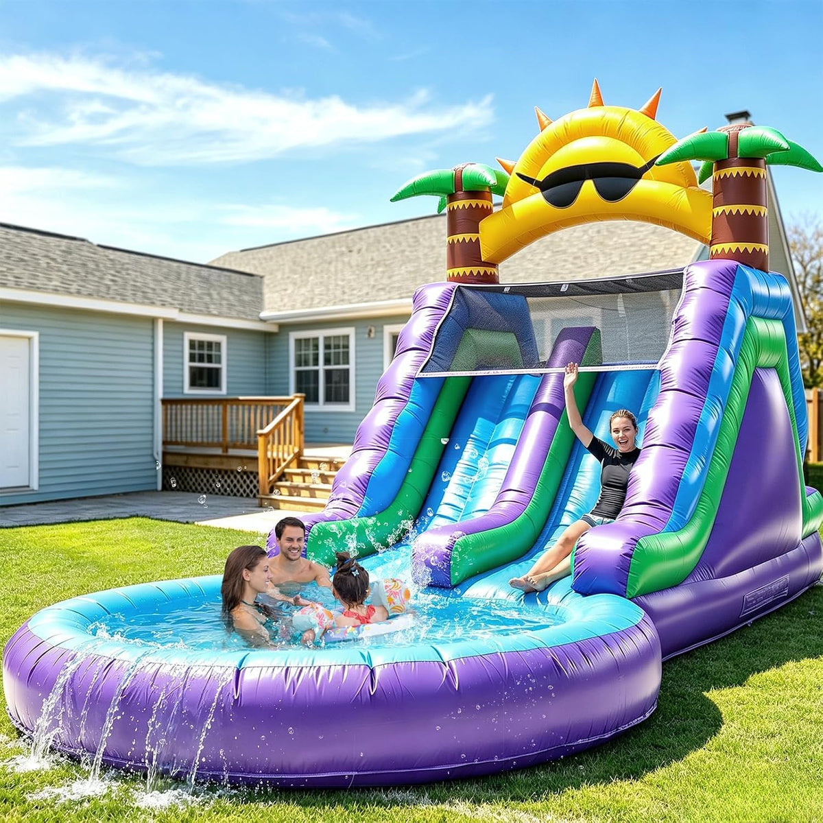Eachup 21-Ft Inflatable Water Slide with Blower for All Ages