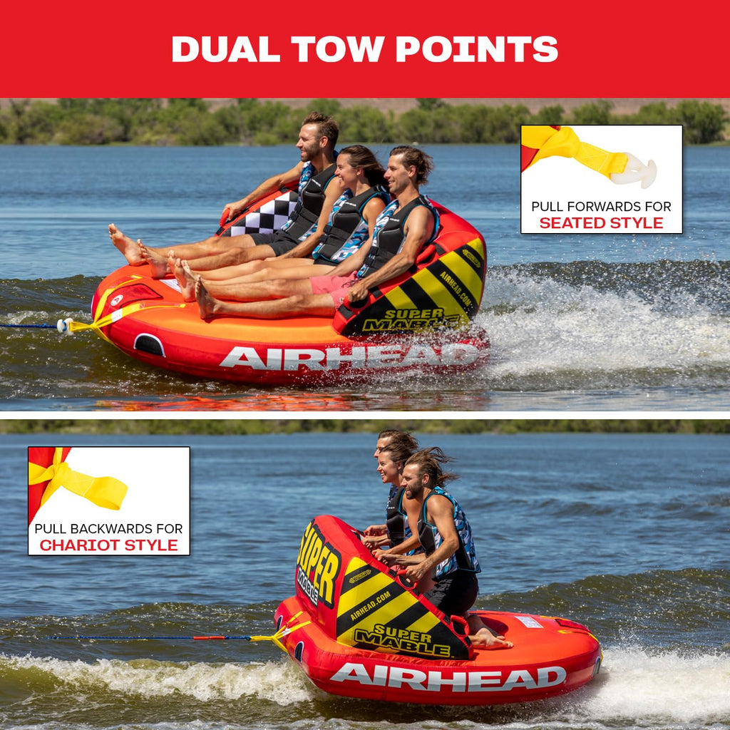 Airhead Mable 1–4 Rider Towable Boat Tube with Dual Tow Points