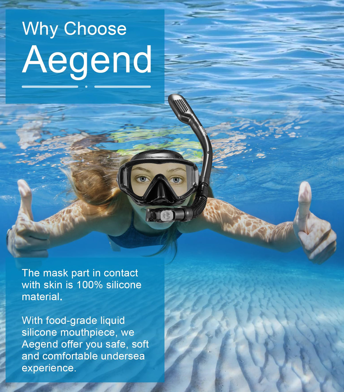 Aegend Adult Snorkeling Mask with Anti-Fog & Dry Valve