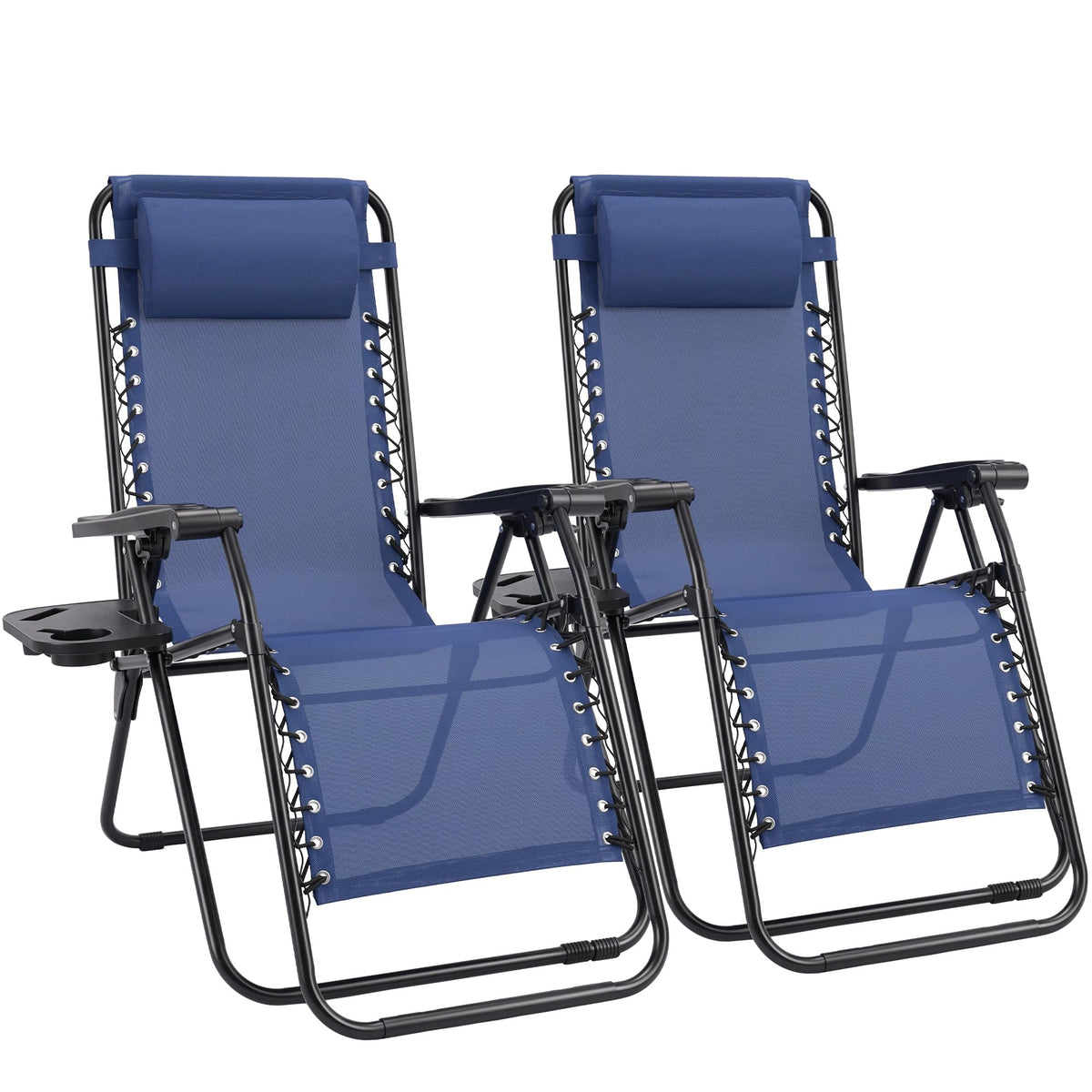 Sweetcrispy Zero Gravity Recliner Chairs with Cup Holders, 2-Pack