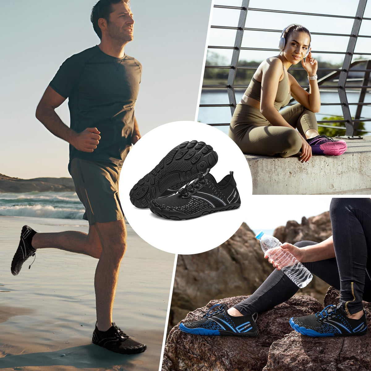 ATHMILE Quick-Dry Barefoot Water Shoes for Men & Women
