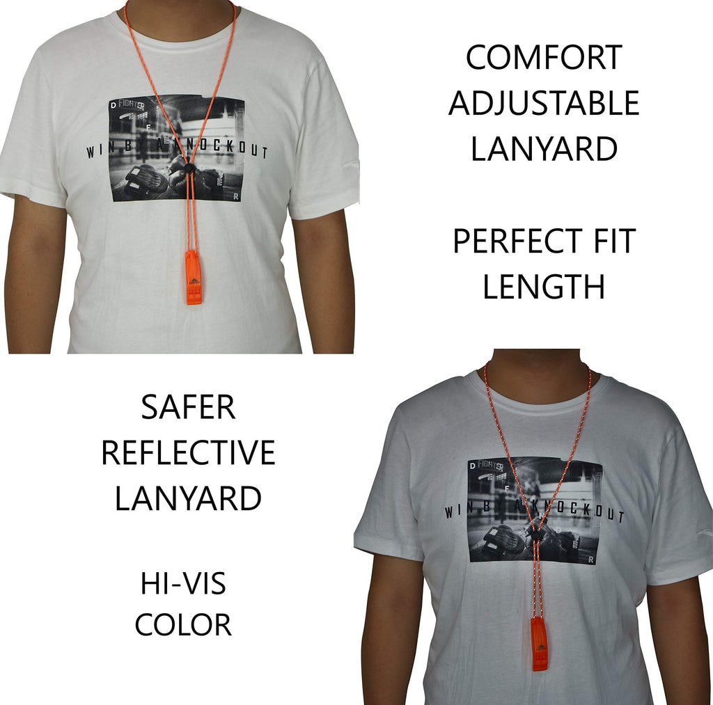 LuxoGear Emergency Safety Whistles with Lanyards, 2-Pack