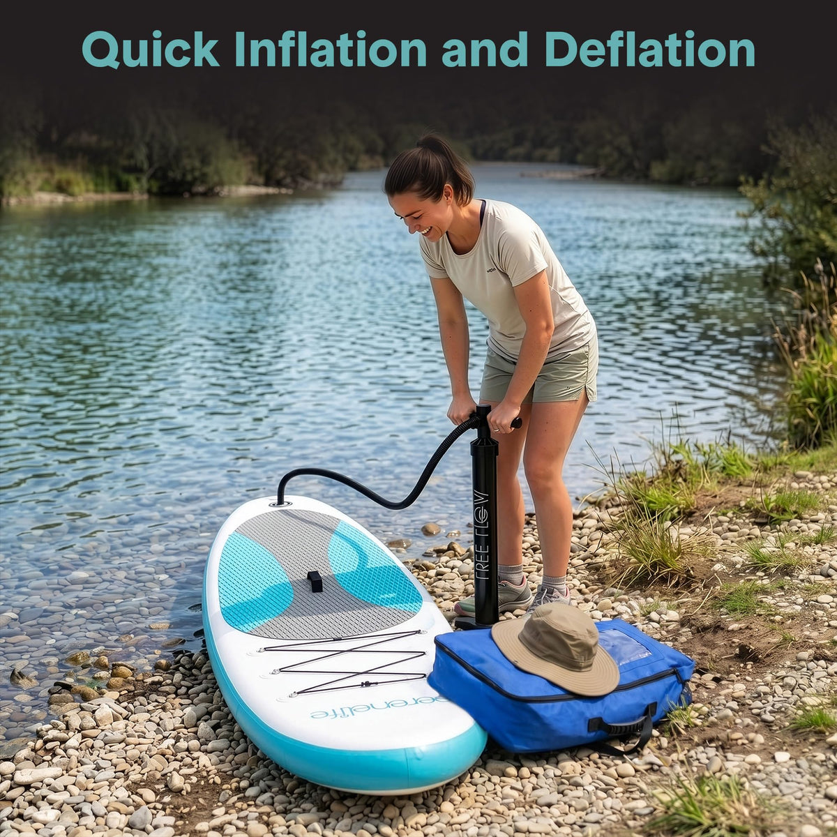 SereneLife 10-Ft Inflatable Stand-Up Paddle Board Set