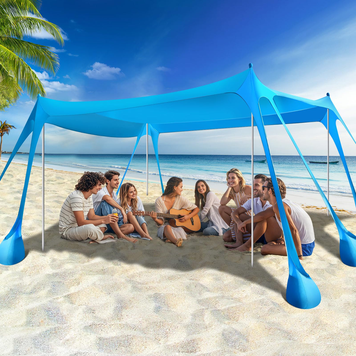 Rhino Valley UPF 50+ Beach Canopy with Sandbags & Poles