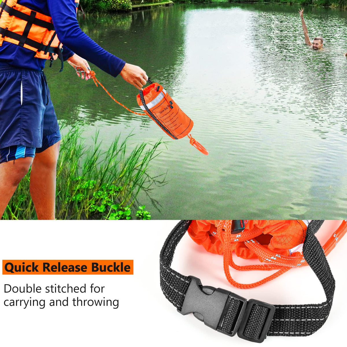 NTR Water Rescue Throw Bag with High-Strength Rescue Rope