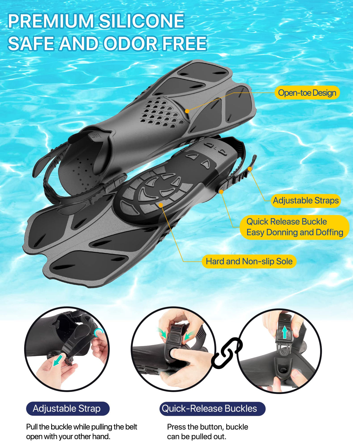 Ubekezele 4-in-1 Adult Snorkeling Gear Set with Mask & Snorkel