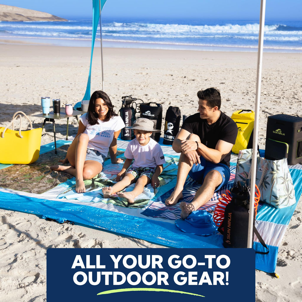 SUN NINJA UPF 50+ Beach Tent & Sun Shade Canopy