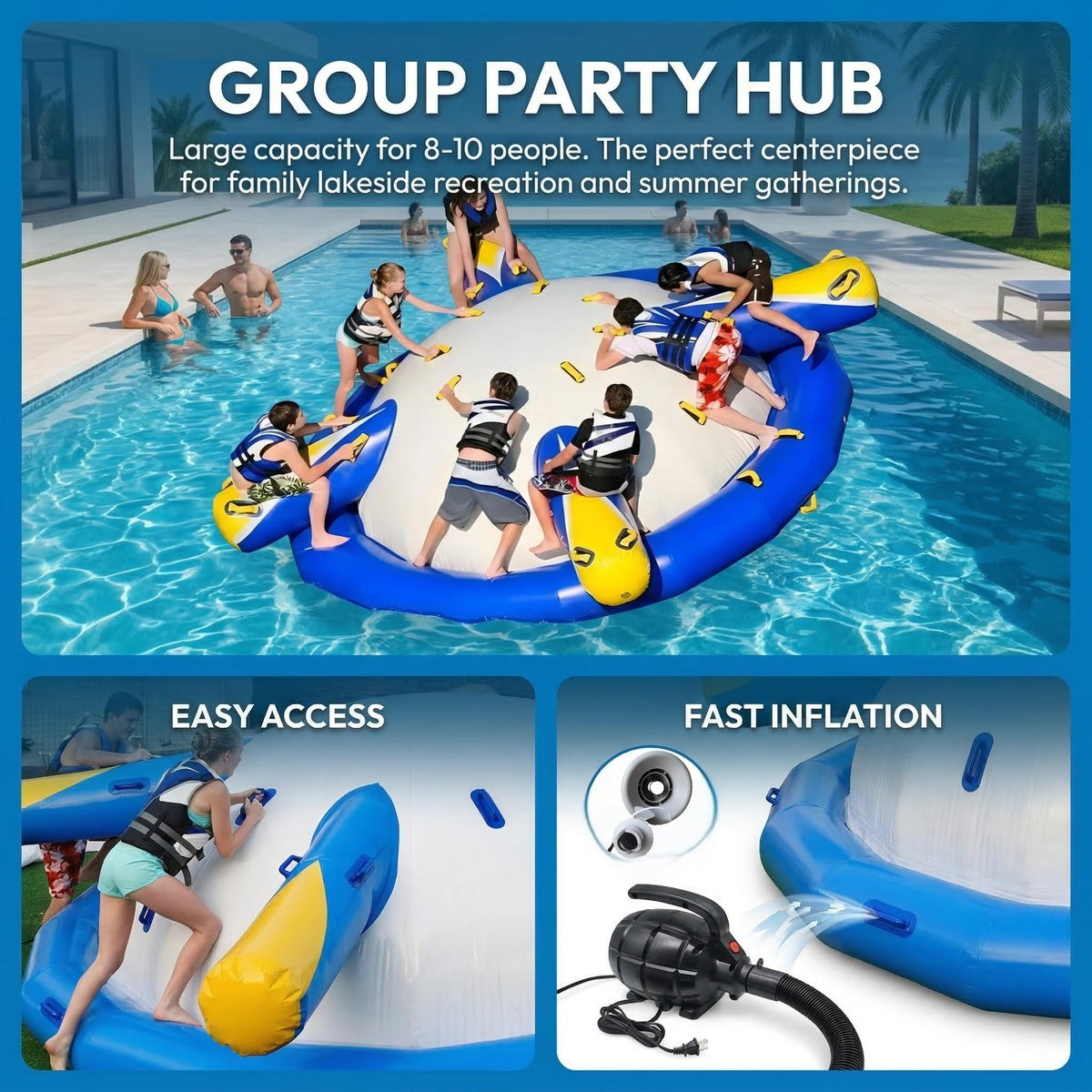 AIRMAT FACTORY 13-Ft Inflatable Disco Boat for 8–10 People