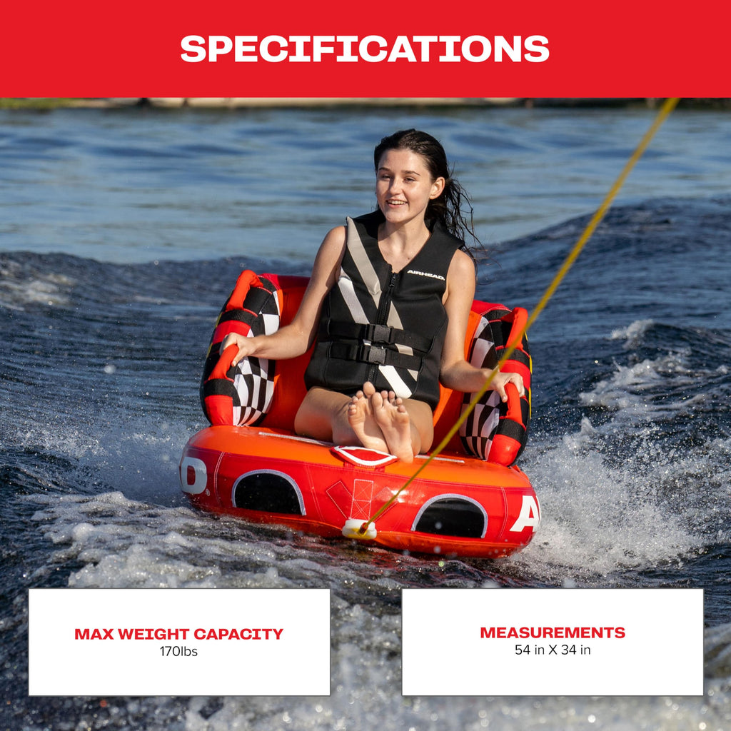 Airhead Mable 1–4 Rider Towable Boat Tube with Dual Tow Points