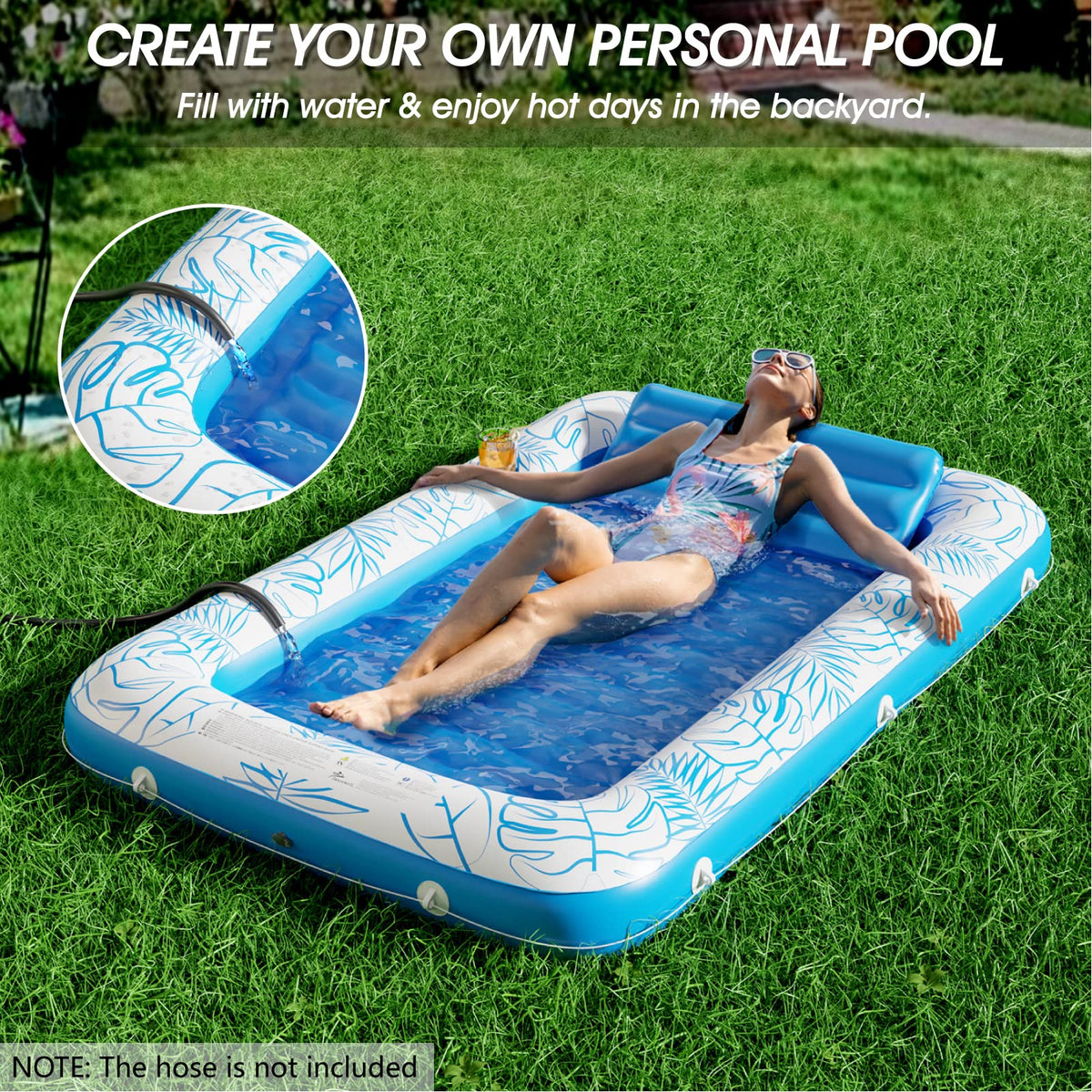 Jasonwell 4-in-1 Inflatable Tanning Pool Lounger Float