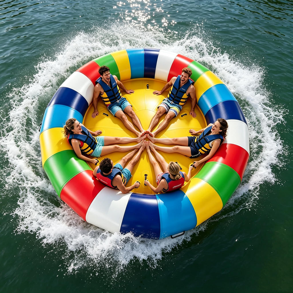 TONKOUM 6-Person Inflatable Spinning UFO Towable Tube