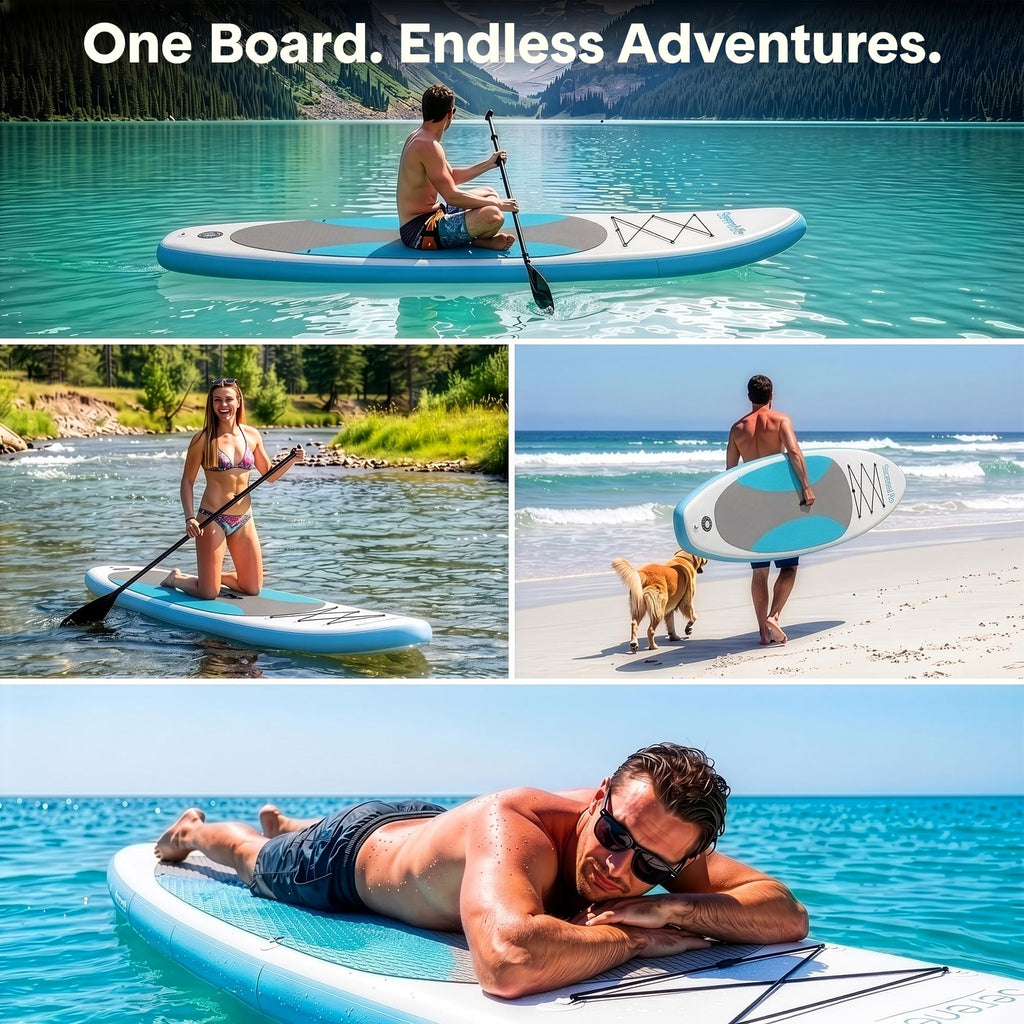 SereneLife 10-Ft Inflatable Stand-Up Paddle Board Set