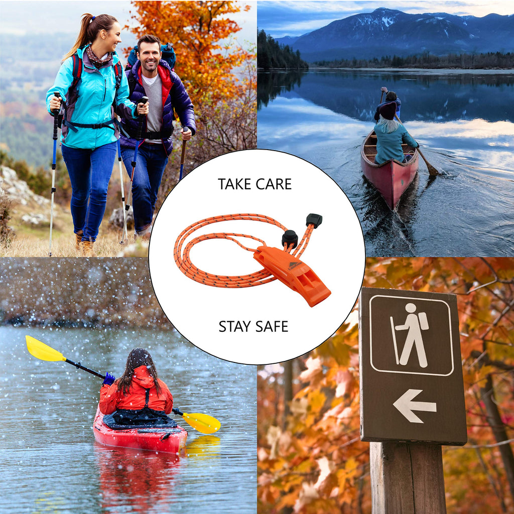 LuxoGear Emergency Safety Whistles with Lanyards, 2-Pack