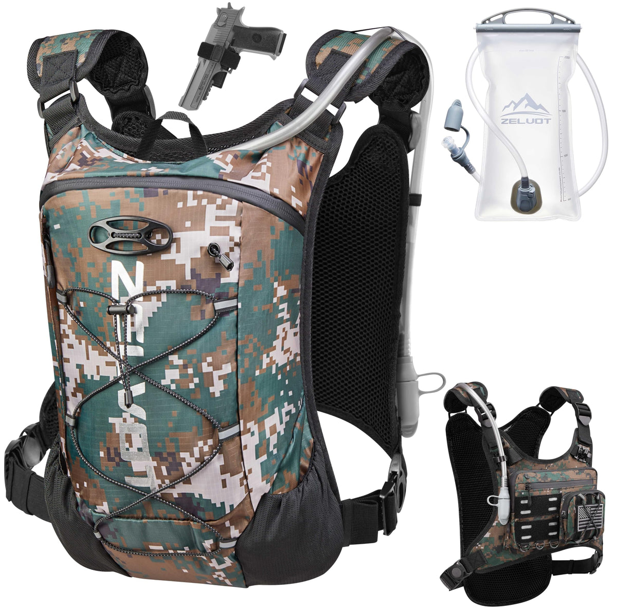 Zelvot Lightweight Hydration Running Vest with 2L Water Bladder