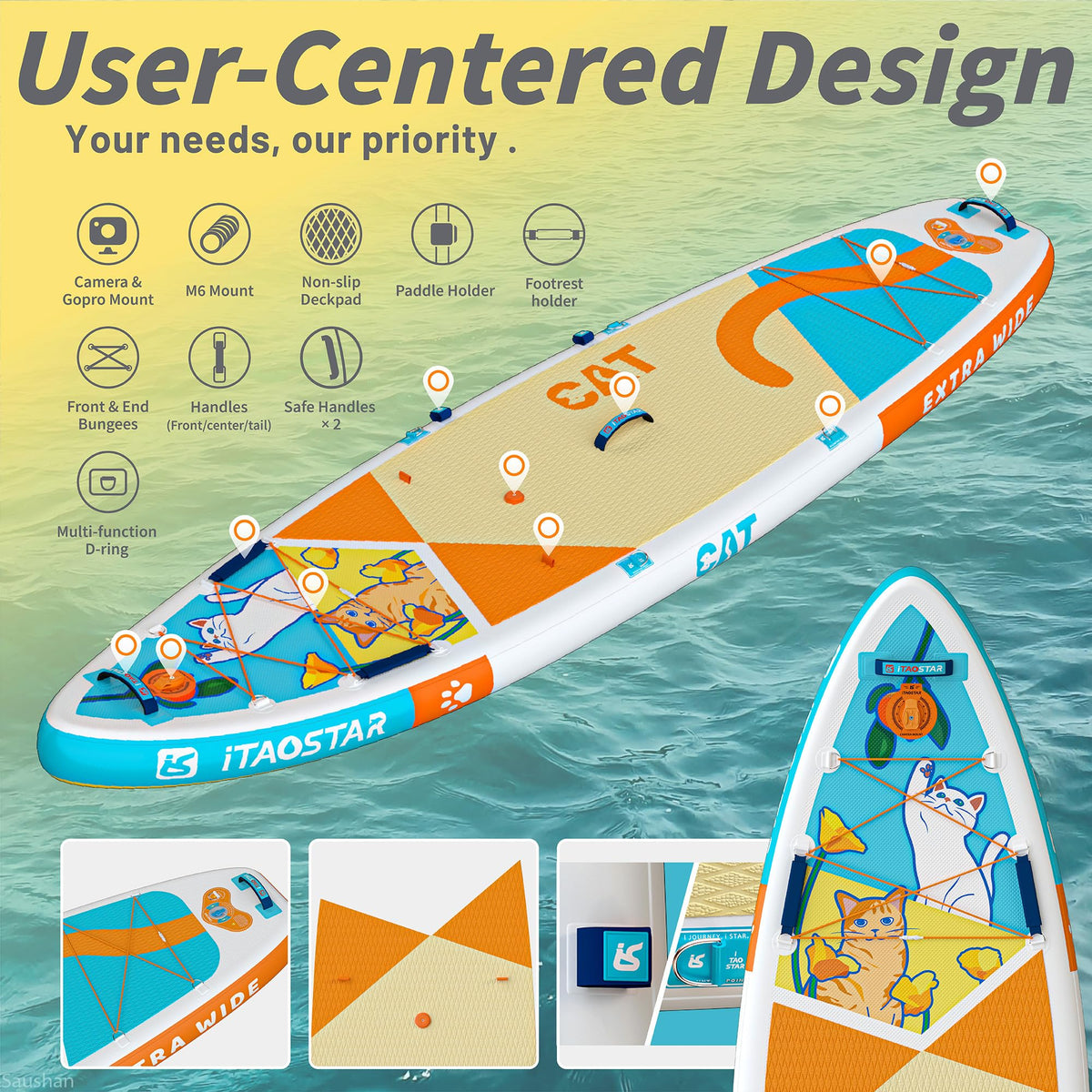 iTAOSTAR Joyful Voyagers Inflatable Paddle Board Set