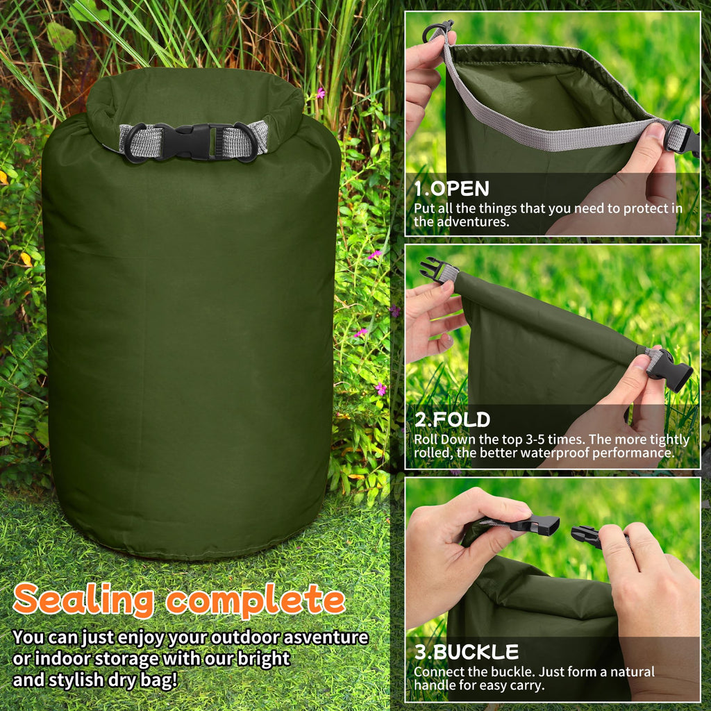 Desoto Waterproof Dry Bag 2 packs, 2L/5L/10L/20L/40L/70L Dry Sack Lightweight Portable, Dry Storage Bag to Keep Gear Dry Clean for Kayaking, Gym, Hiking, Swimming, Camping